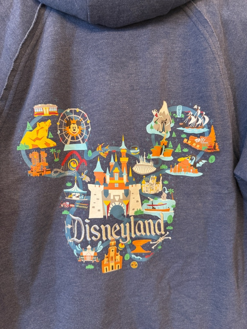 Disneyland Blue Zip-Up Hoodie with Mickey Print and embroidered back - Picture 8 of 12
